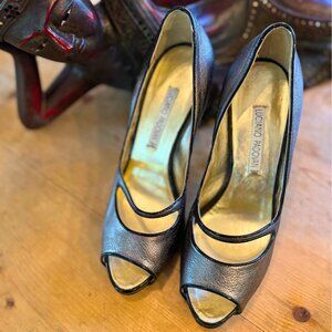 Luciano Padovan Italian Leather Peep-Toe Heels | Size 39 (US 8.5–9)